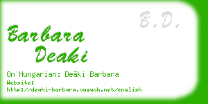 barbara deaki business card