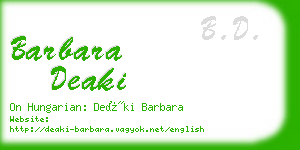 barbara deaki business card